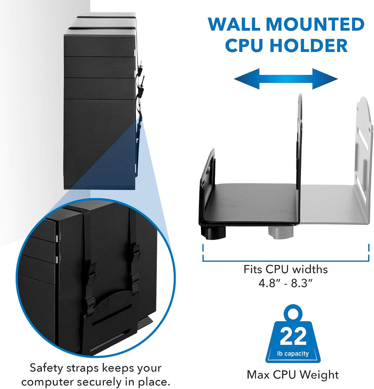 Mount-It! Single Monitor Arm Wall Mount Workstation with Keyboard Tray & ...