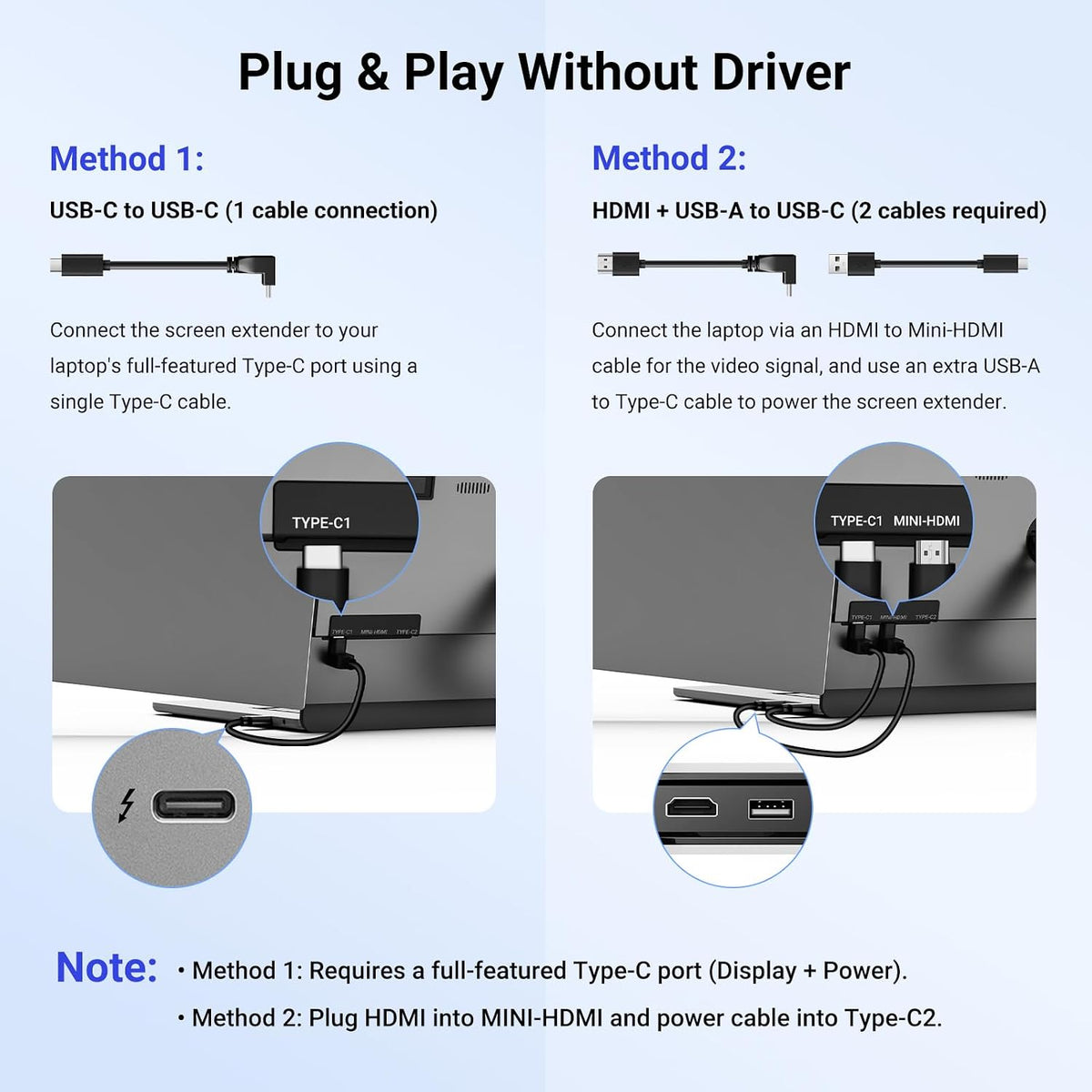 14'' Laptop Screen Extender, 16:10 1200P OLED Portable Monitor with B...