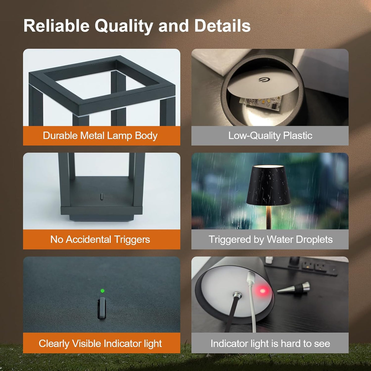 2Pack Cordless Table Lamp Rechargeable, 10" Portable Table Light