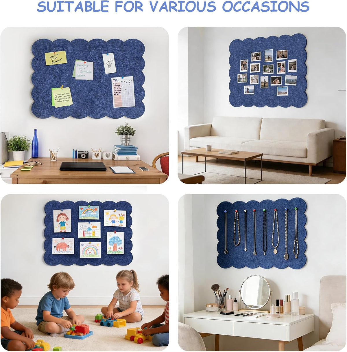 Felt Bulletin Board 36" x 24" Cork Board Alternative,Decorative Fel...