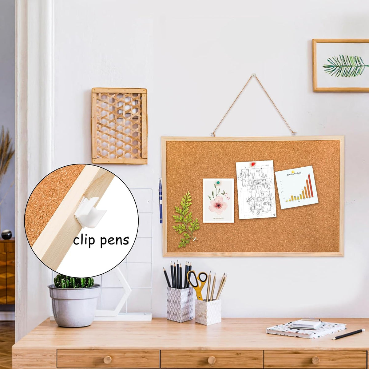Lyellfe 3 Pack Cork Boards for Walls, 24''L x 16''W Large Bul...