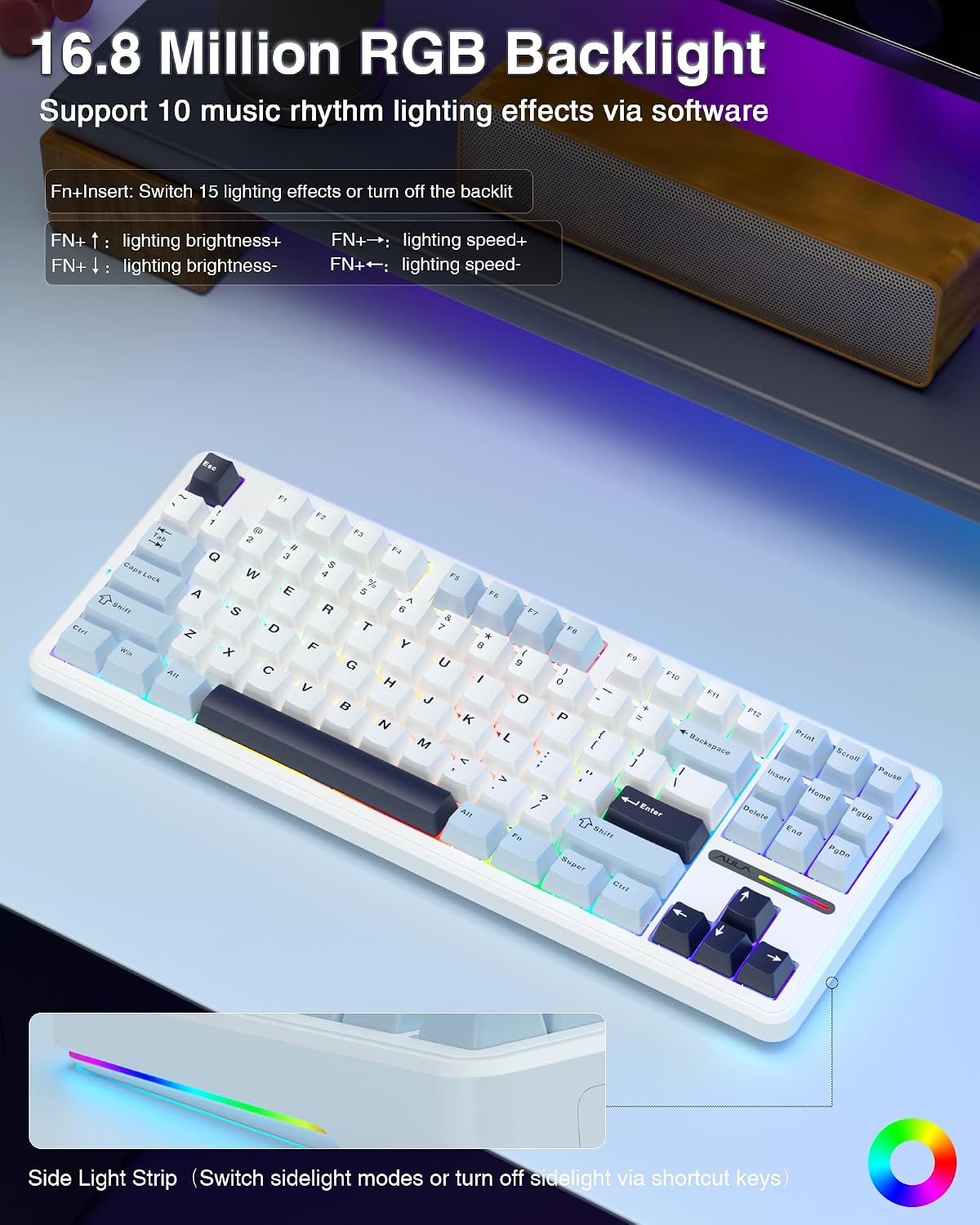AULA F87 Wireless Mechanical Keyboard, TKL Gaming Keyboard 75%, 87 Keys