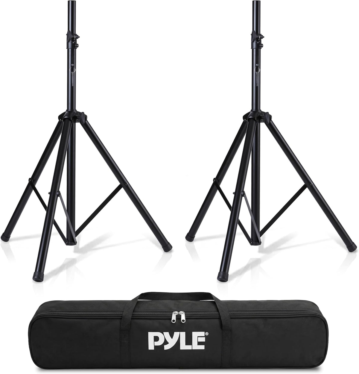 Pyle Universal Dual PA DJ Tripod 2 Speaker Stand Kit with Adjustable Height &...