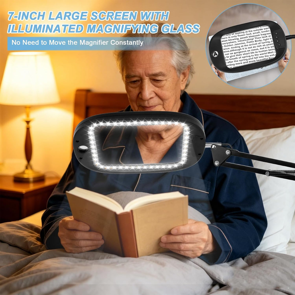 10X 30X Large Floor Magnifying Glass with Light and Stand