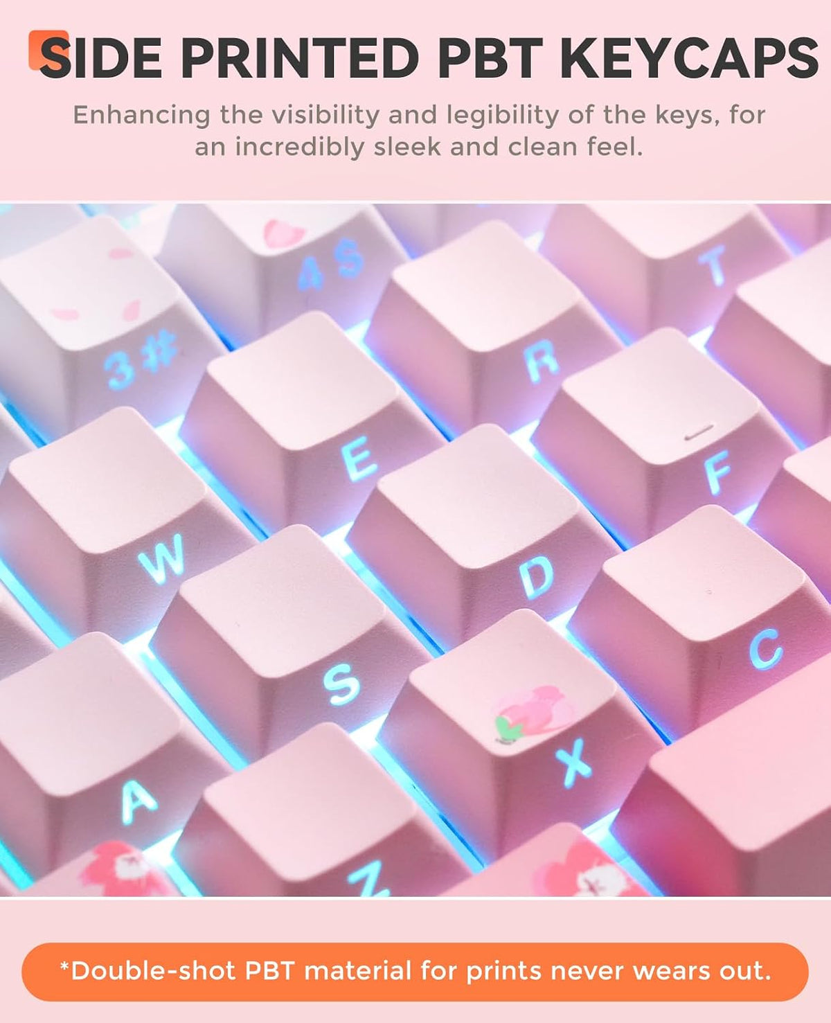 DAREU EK98pro Sakura Pink Wireless Mechanical Keyboard,Tri-Mode BT/2.4GHz/USB...