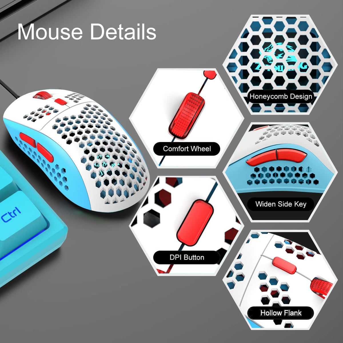 60% Gaming Keyboard and Mouse Combo Samll Mini RGB Backlight Mechanical Feeli...
