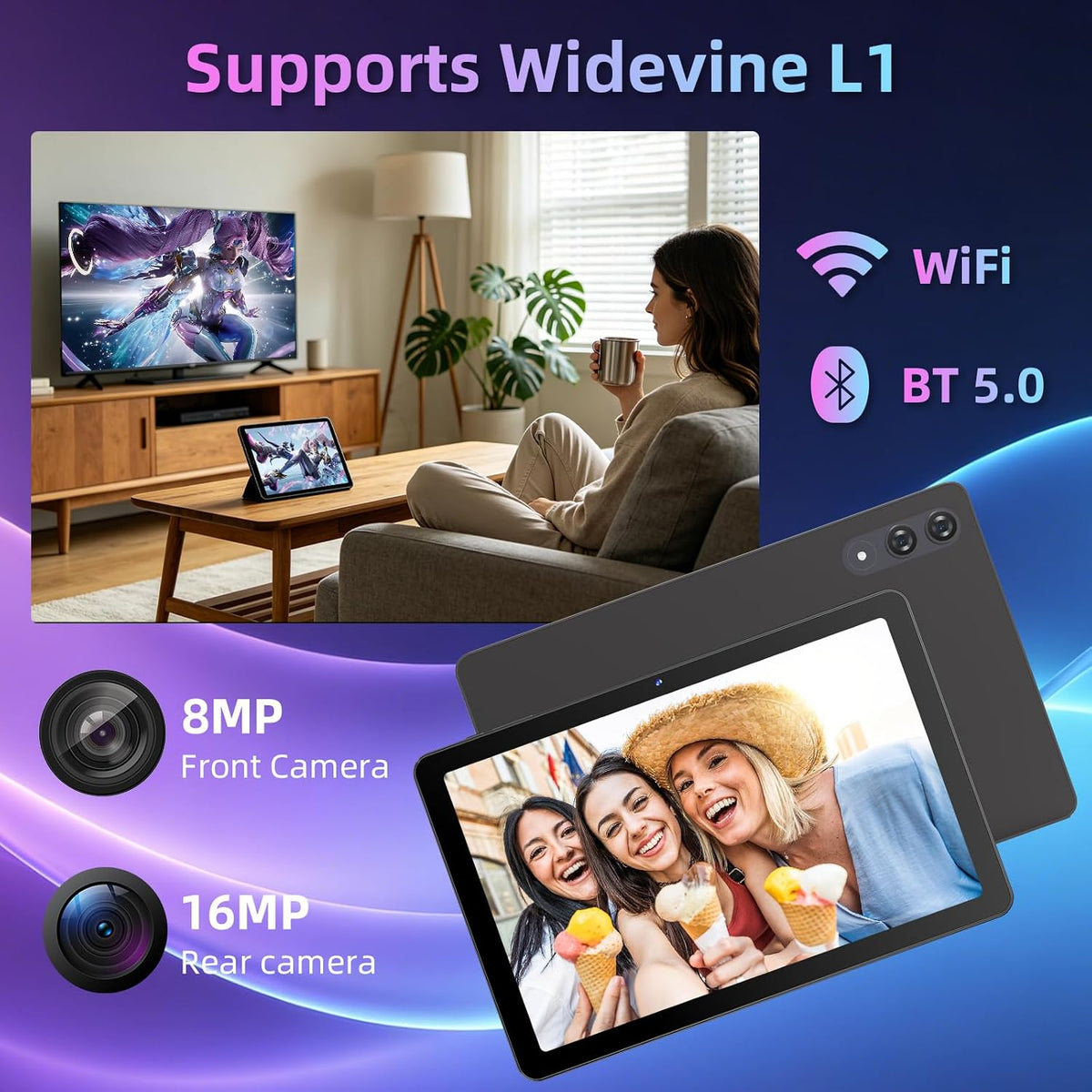 11 inch Tablet with Keyboard,Android 16 Tablet with Octa Core Processor