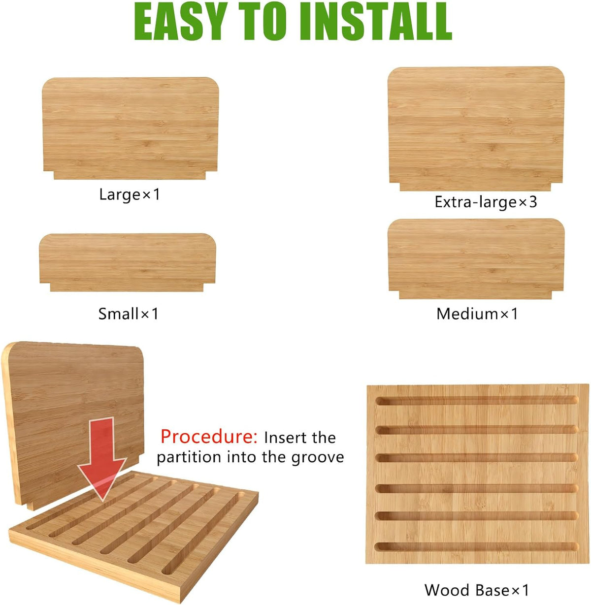 Desk File Mail Organizer Countertop, 5 Slots Bamboo Folder Sorter Holder for ...