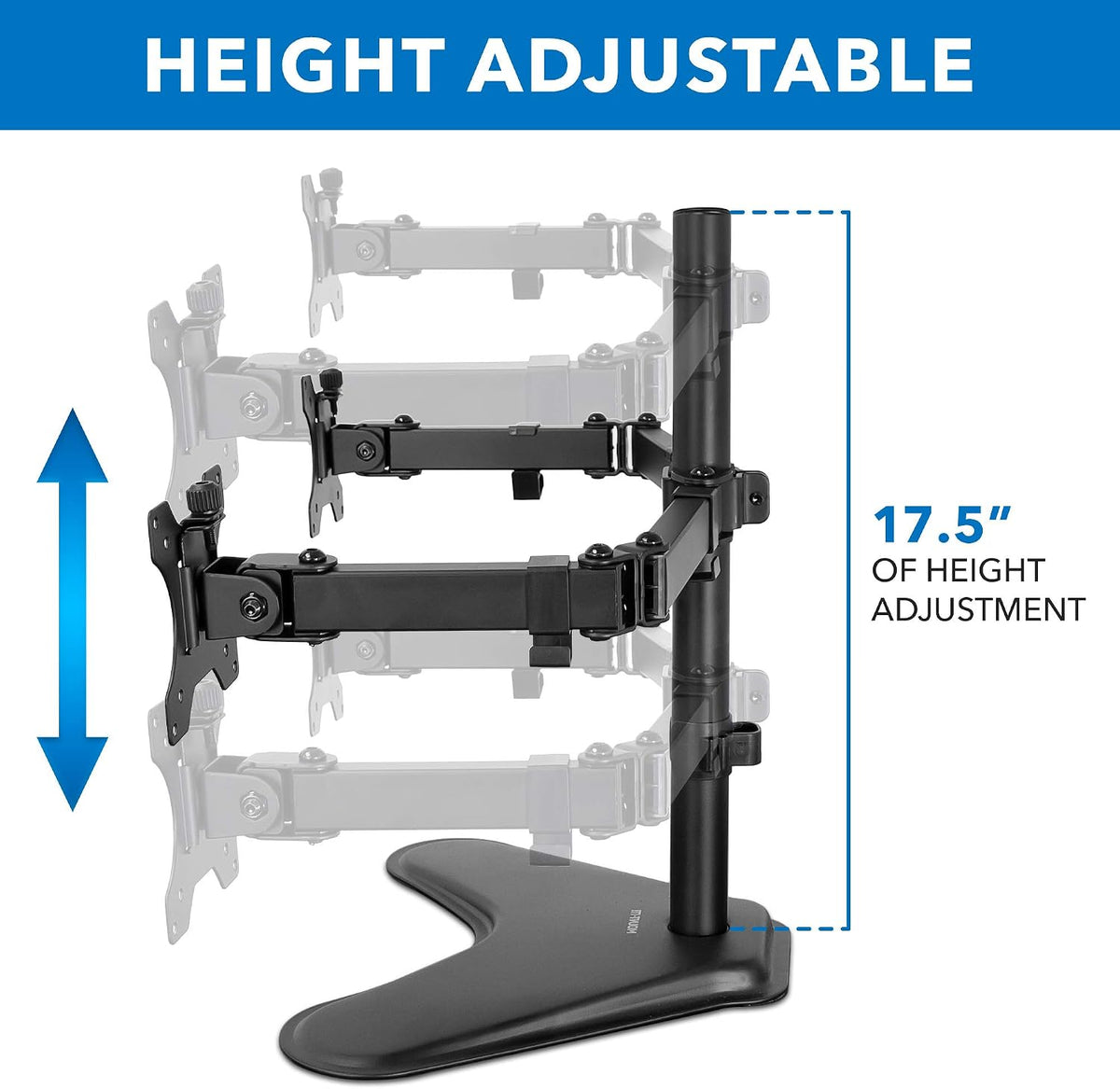Mount-It! Dual Monitor Stand for Desk - Double Monitor Mount for 2 Screens up...