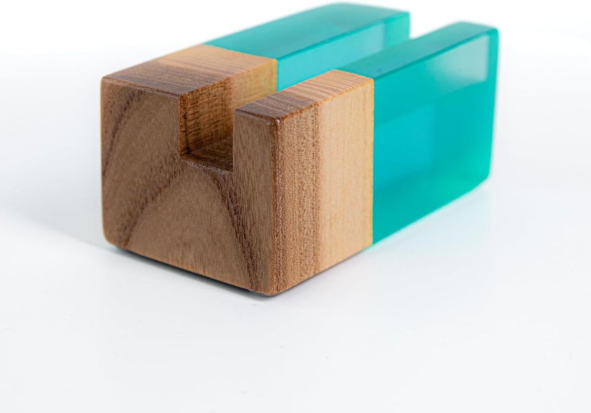 RWA Business Card Holder for Desk - ELEMENT aqua/dark