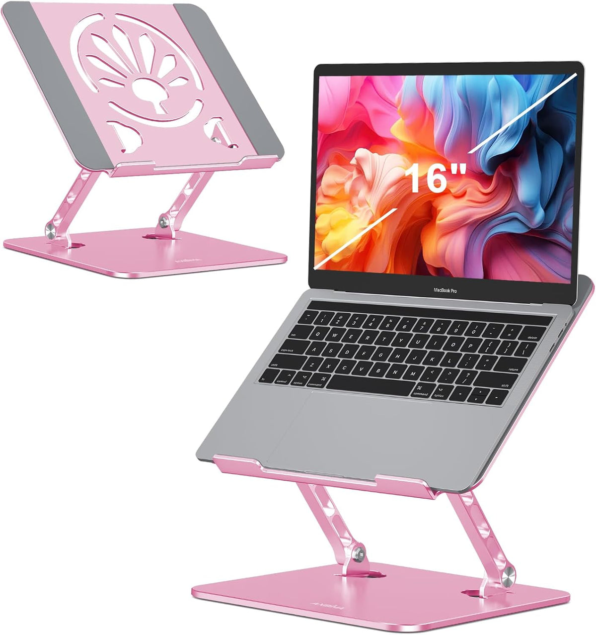 Adjustable Aluminum Laptop Stand for Desk,Ergonomic Riser, Pink