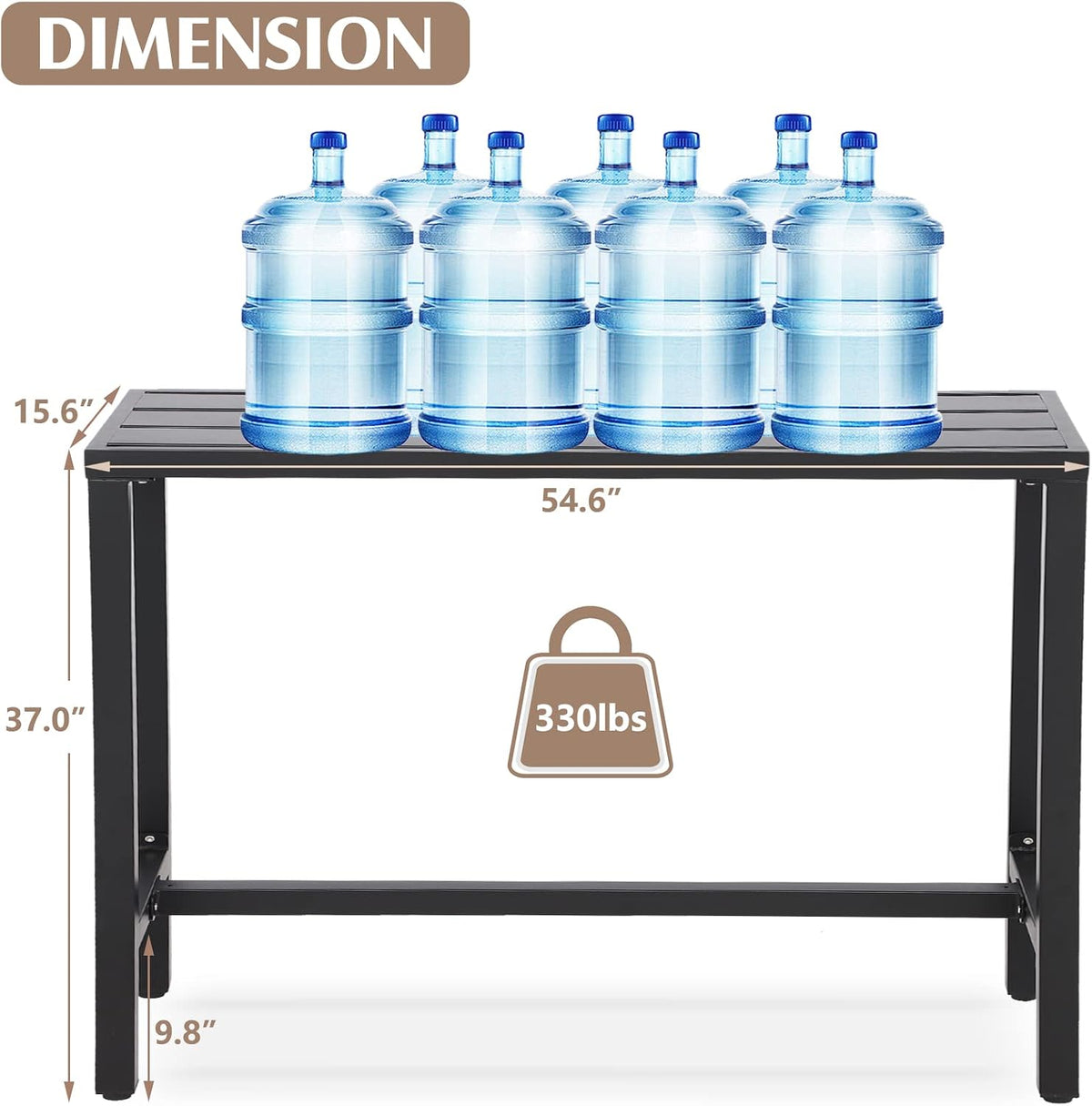 Outdoor Bar Table, Patio Counter Height Bar Table, 55" Rectangle Bar Tab...