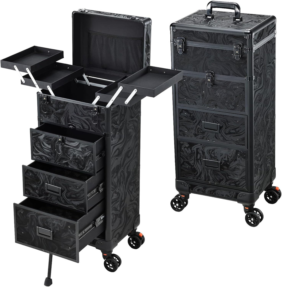 Stagiant Rolling Makeup Case with Drawers Cosmetology Case on Wheels 4 IN 1 M...