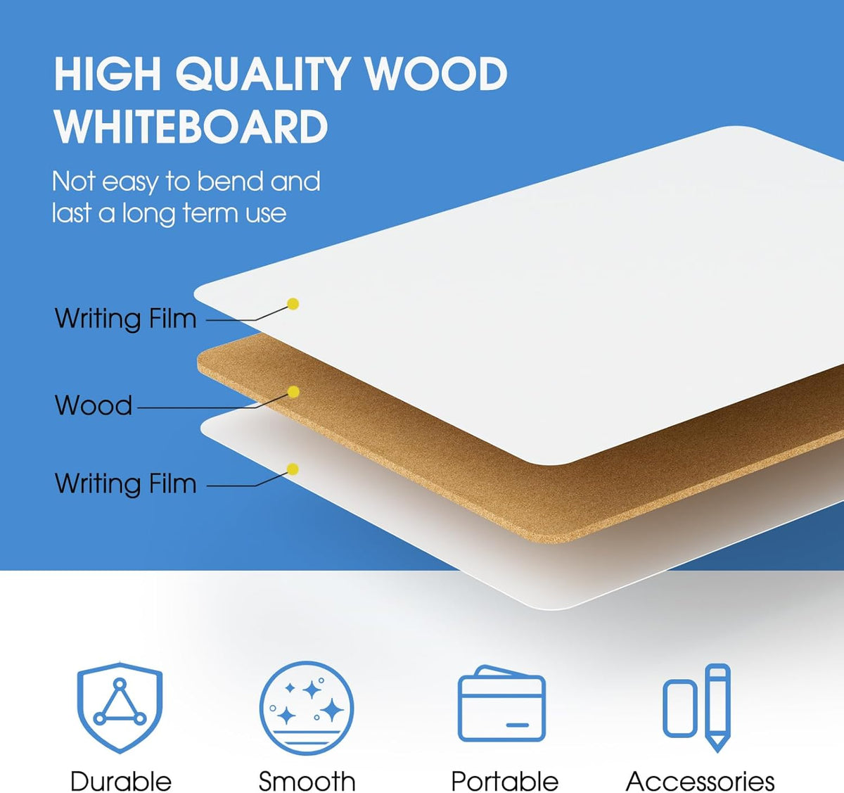 MaxGear Double Sided Dry Erase Board, 9'' x 12'' Small White ...