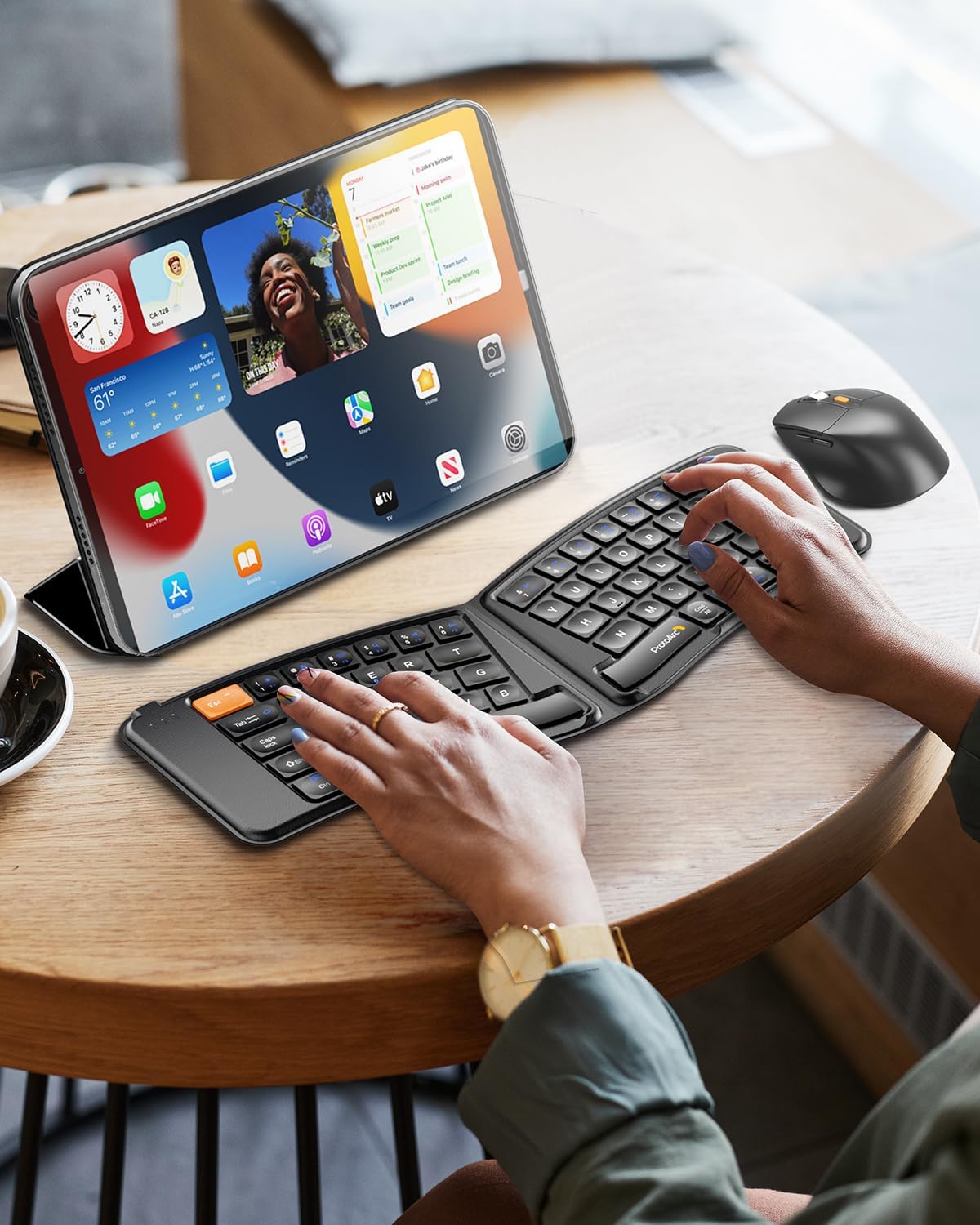 ProtoArc XKM03 Ergonomic Foldable Keyboard Mouse for Business and Travel