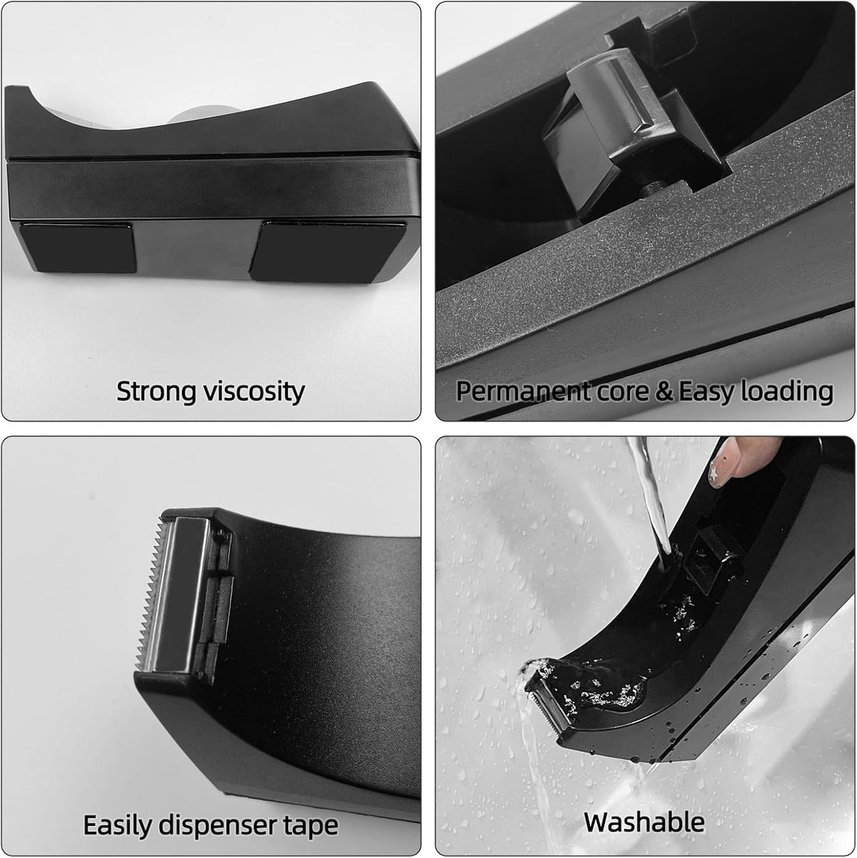 10 Pack Black Desktop Tape Dispenser Bulk - Tape Not Included