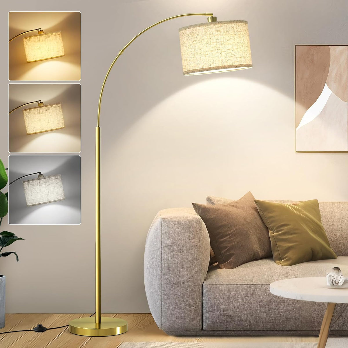 Luvkczc Arc Floor Lamp, 71" Tall Standing Lamp with On/Off Foot Switch
