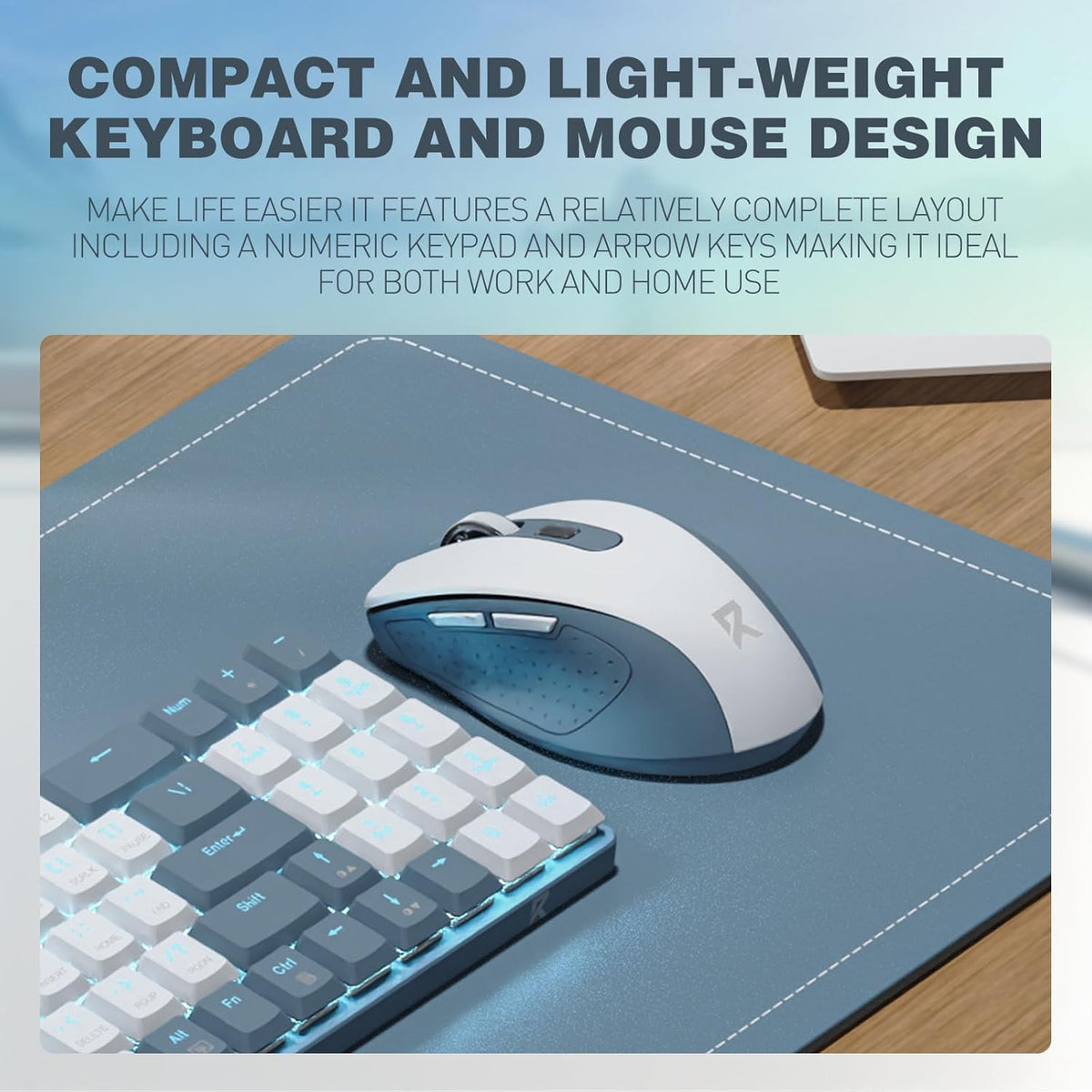 Redragon BS8773 Wireless Keyboard and Mouse Combo, 78 Keys 2.4Ghz Wireless Lo...