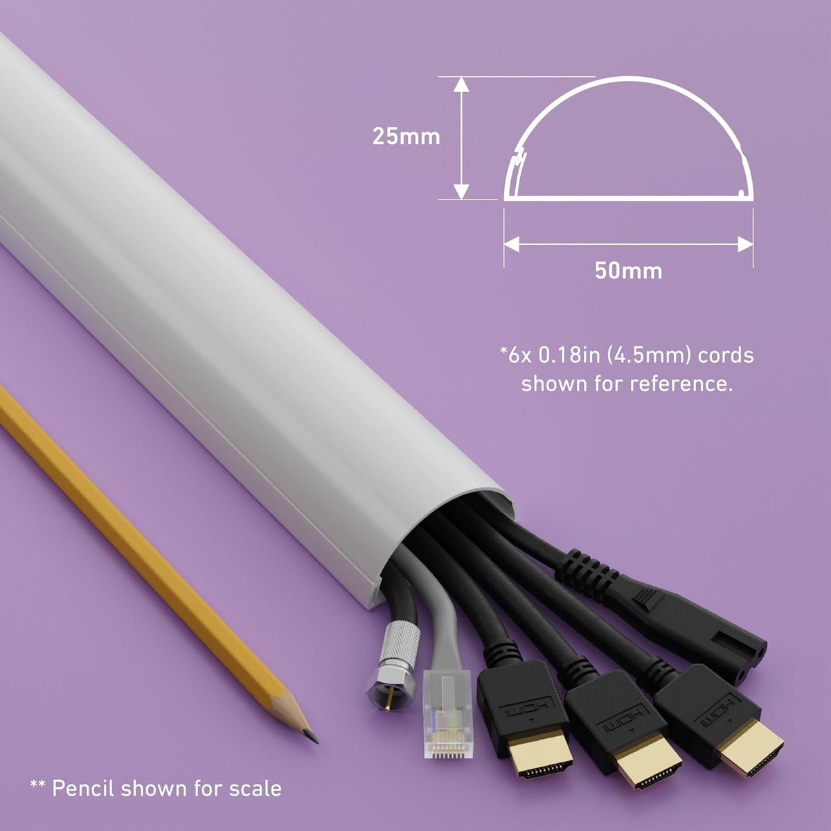 D-Line Half Round Cord Hider, Patented Cable Cover, Hide TV Wall Mount Wires,...