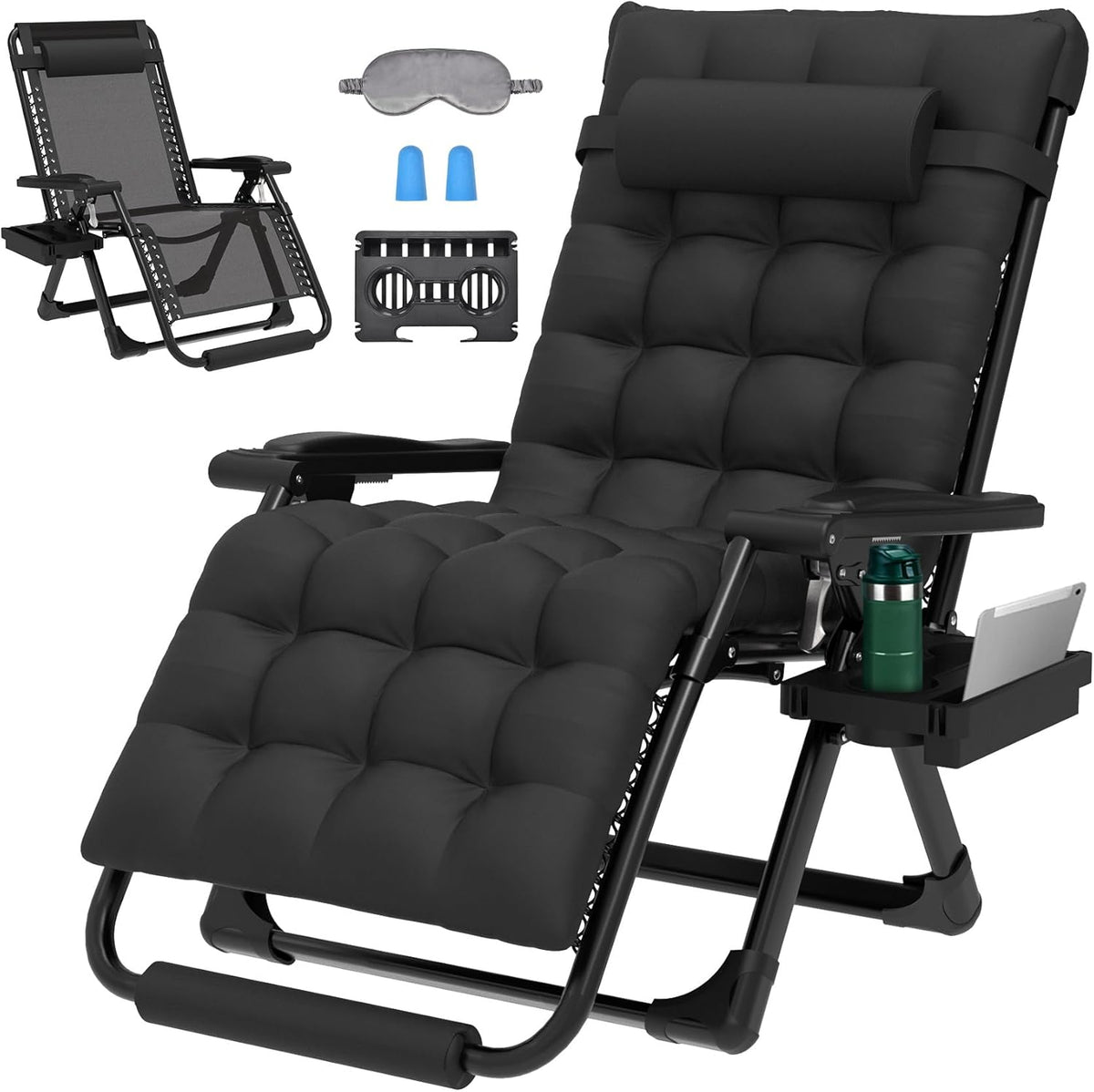 ZENPETIO 29In XL Zero Gravity Chair, 440LBS with Cushion