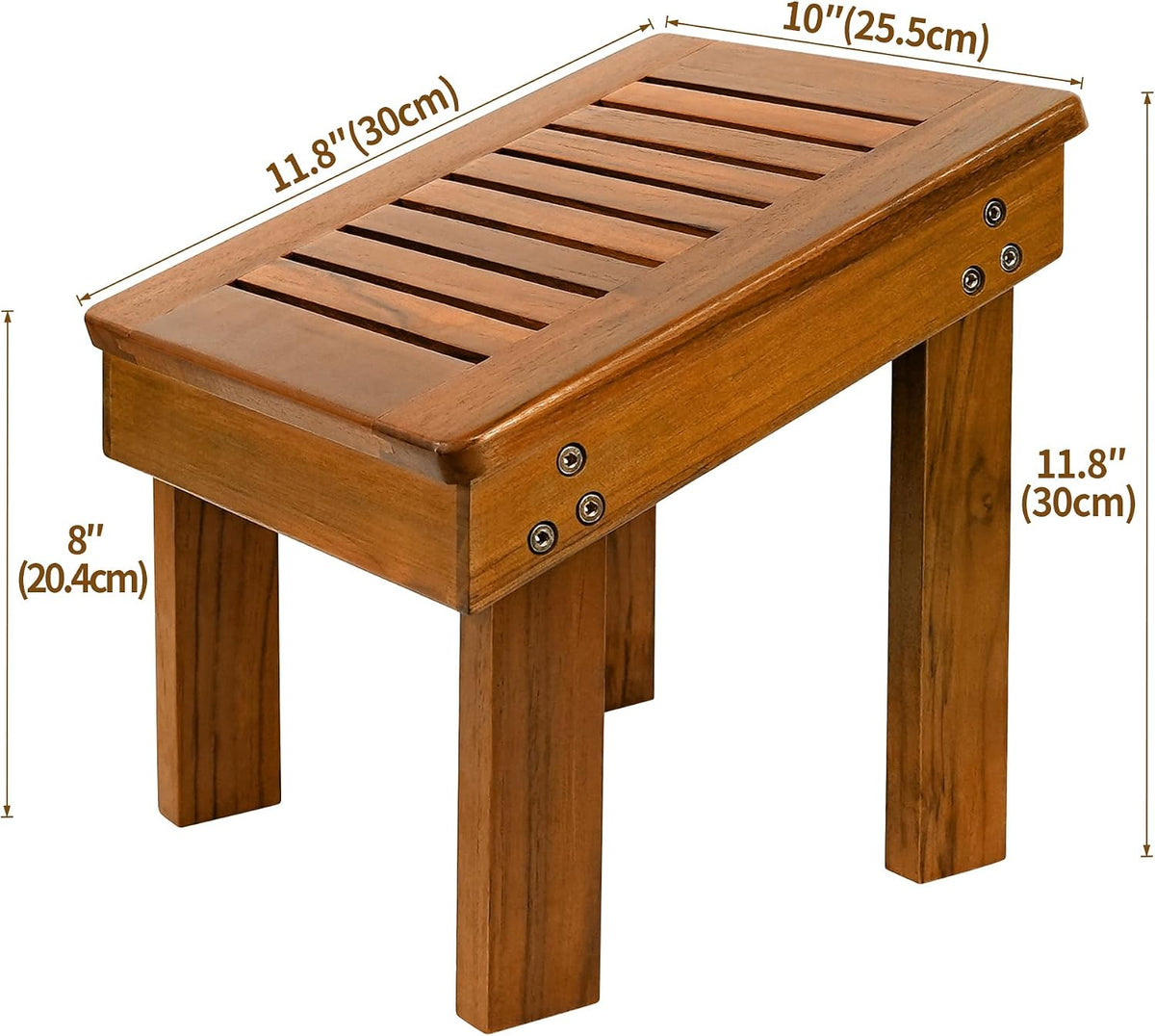 Utoplike Teak Shower Foot Stool for Shaving Legs, Bath Step Rest for Shave