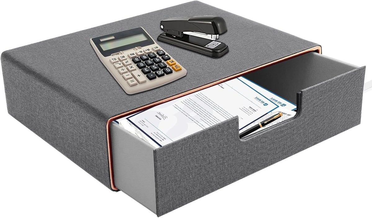 Desk Organizer with Drawer,Stackable Storage 1 Drawer Organizer,PU Leather Ha...