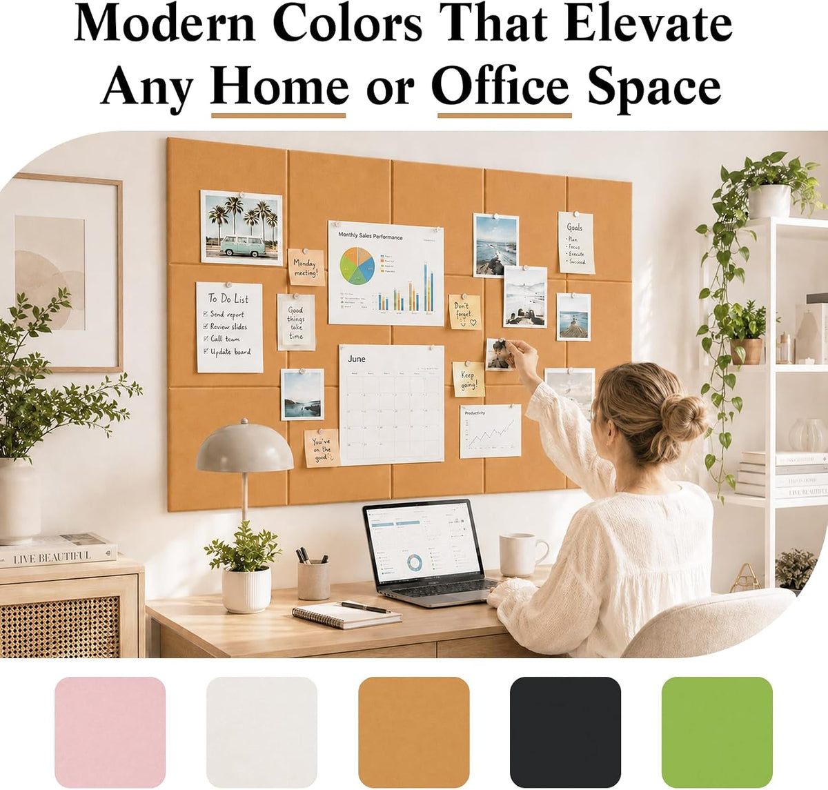 48" x 36" Decorative Bulletin Boards, Large Cork Board Alternative ...