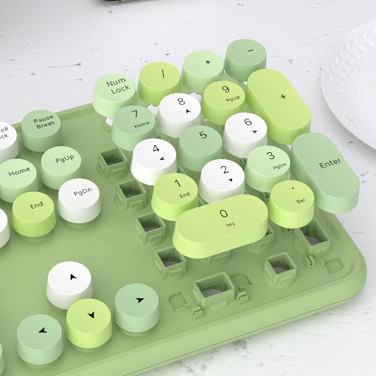 UBOTIE Colorful Wireless Bluetooth Keyboard, Dual Mode (Green Colorful)