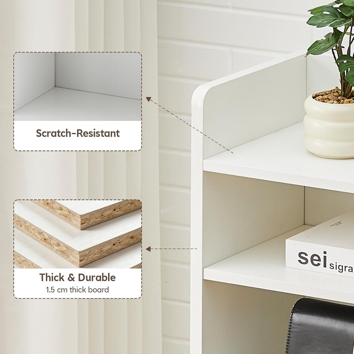 OFCASA Desktop Bookshelf, Countertop Storage Hutch with 7 Shelves for Compute...