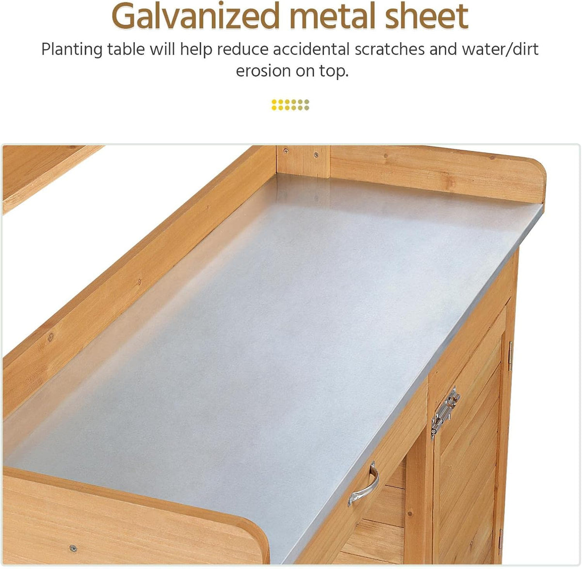 Yaheetech Potting Bench Outdoor Potting Table with Storage,Natural Wood