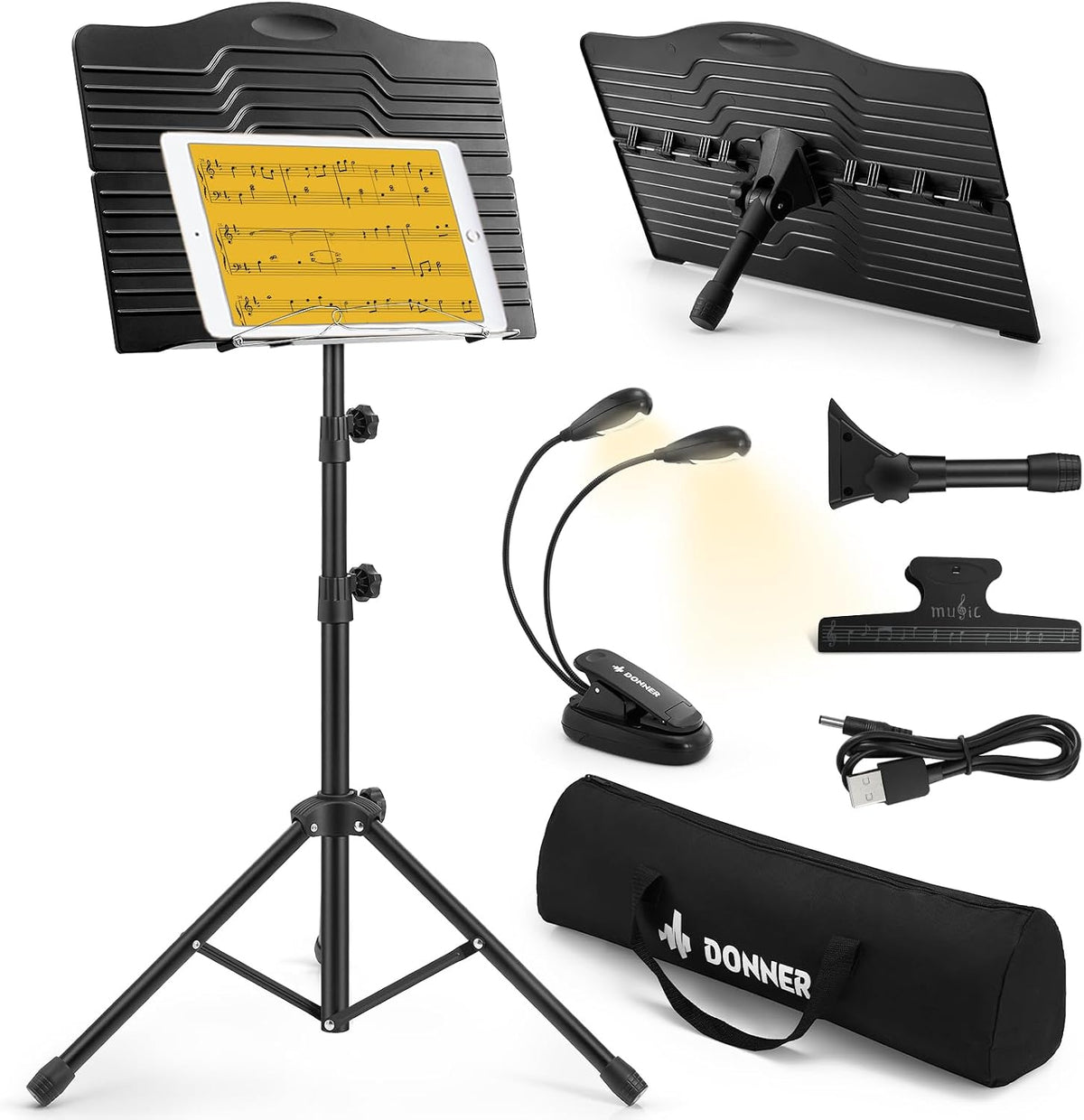 Donner DMS-1 Sheet Music Stand with Light & Carrying Bag