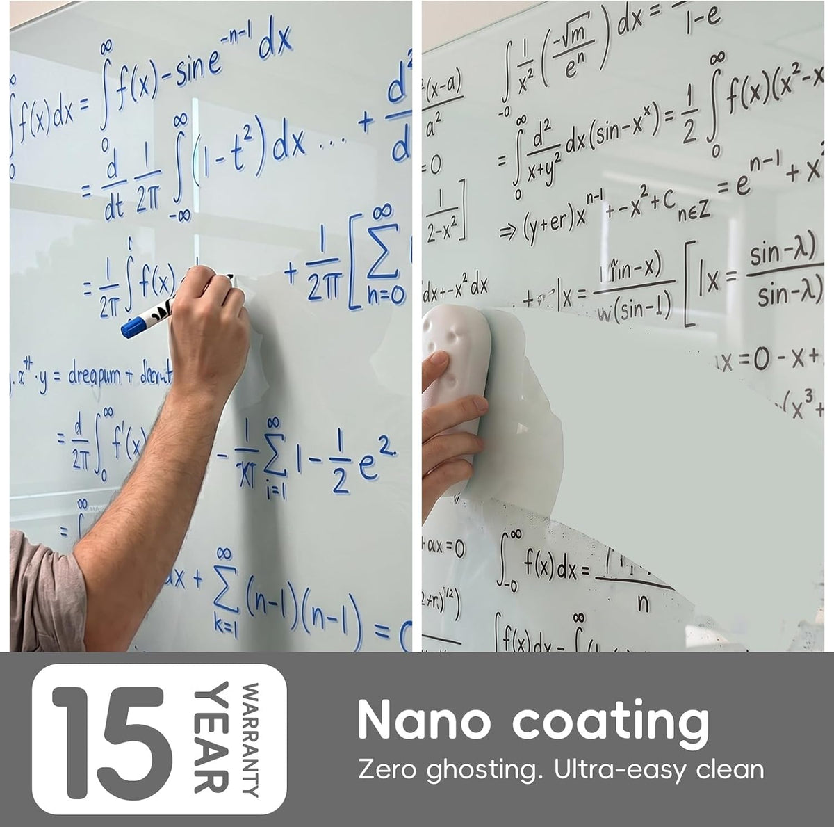 Magnetic Glass Dry Erase Board - 48'' x 36'' Whiteboard White...