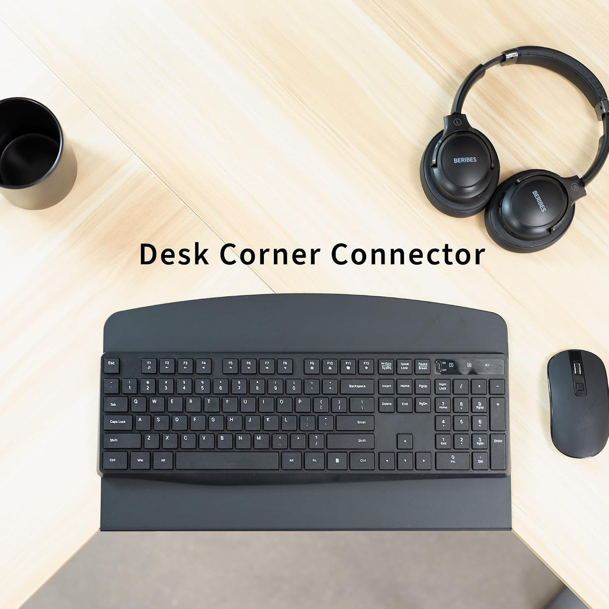 VIVO Black 17 in Corner Desk Connector Platform, DESK-AC07S
