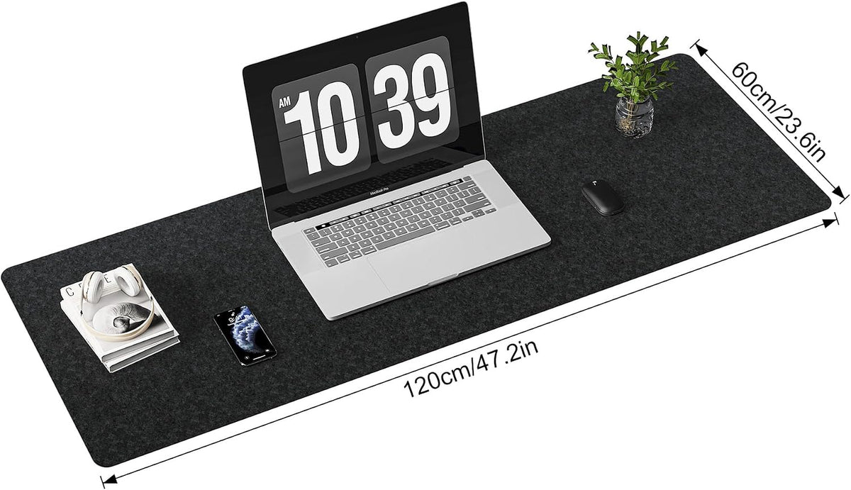 DAWNTREES Large Felt Desk Mat, 47.2"x 23.6", Desk Pad for Office an...