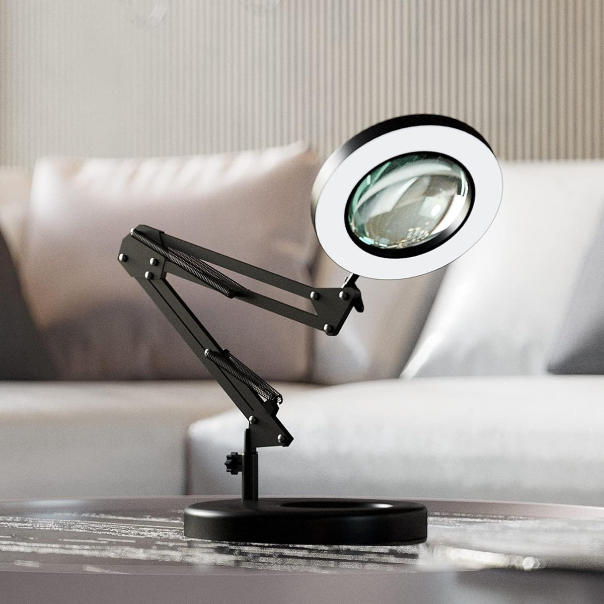 HITTI 10X Magnifying Glass with Light, 1,800 Lumens Stepless Dimmable