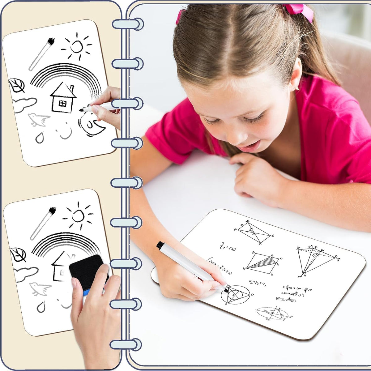 50 Pcs Small White Board 5 x 7 Inch Mini Dry Erase Board Small White Boards w...