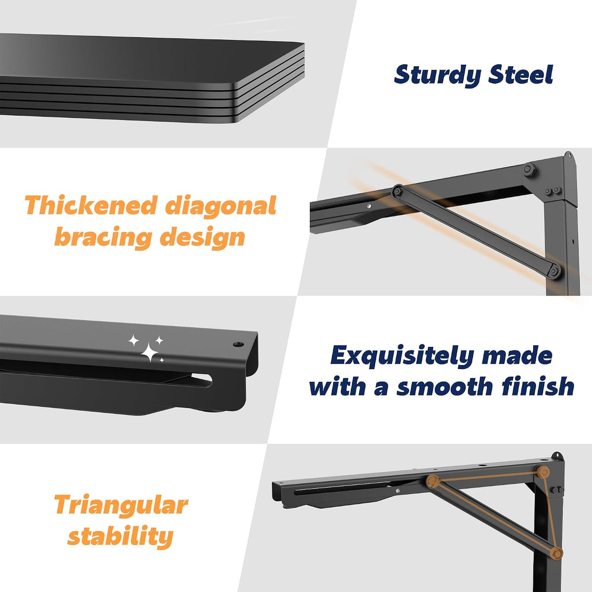 Ultrawall Folding Shelf Brackets, Heavy Duty Collapsible Shelf Bracket