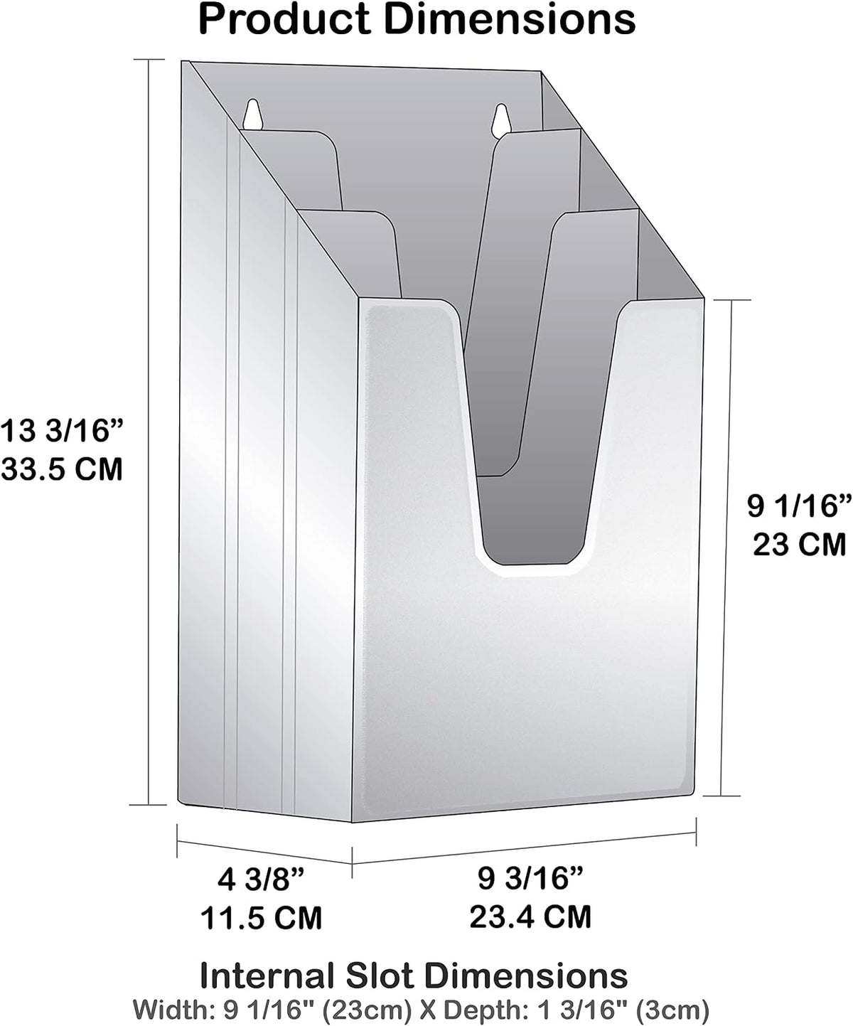 Acrimet Vertical Triple File Folder Holder Organizer Sorter, Clear Green