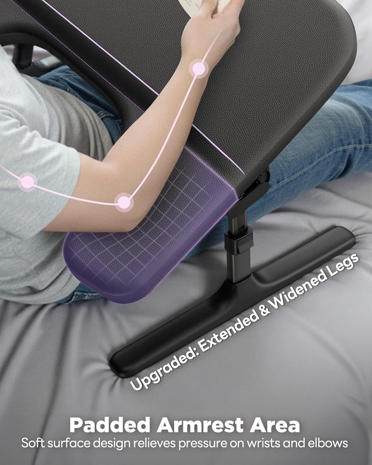 SAIJI Laptop Lap Desk for Bed & Couch with Soft Armrest, Bed Desk Table