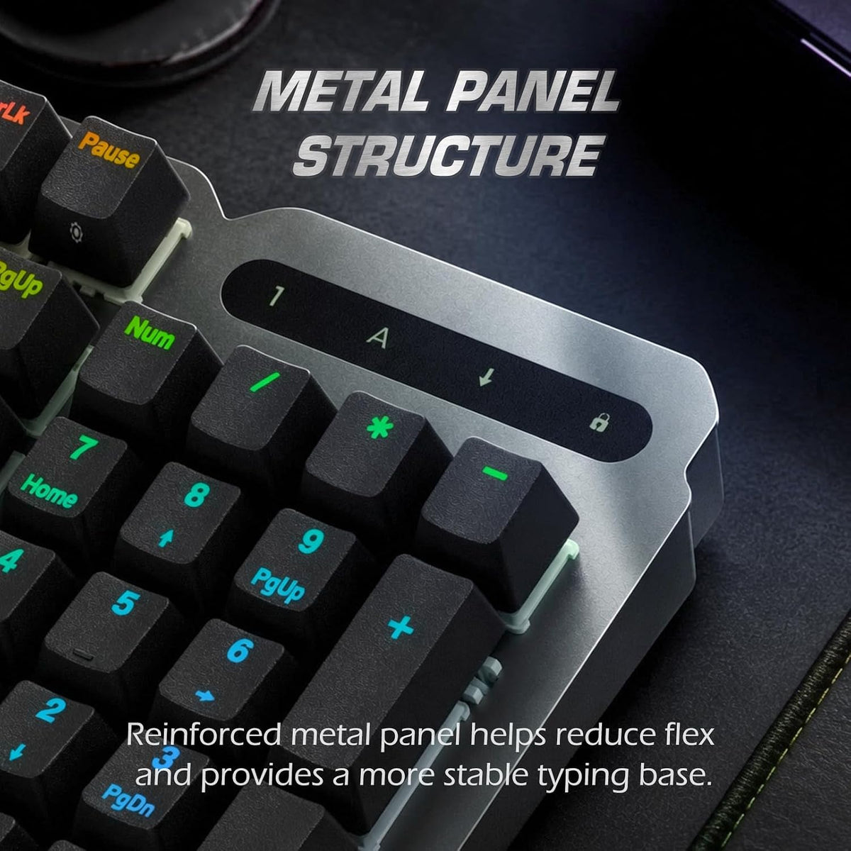 RK952 Wired Mechanical Gaming Keyboard, Full-Size 104 Keys, Aluminum Plate