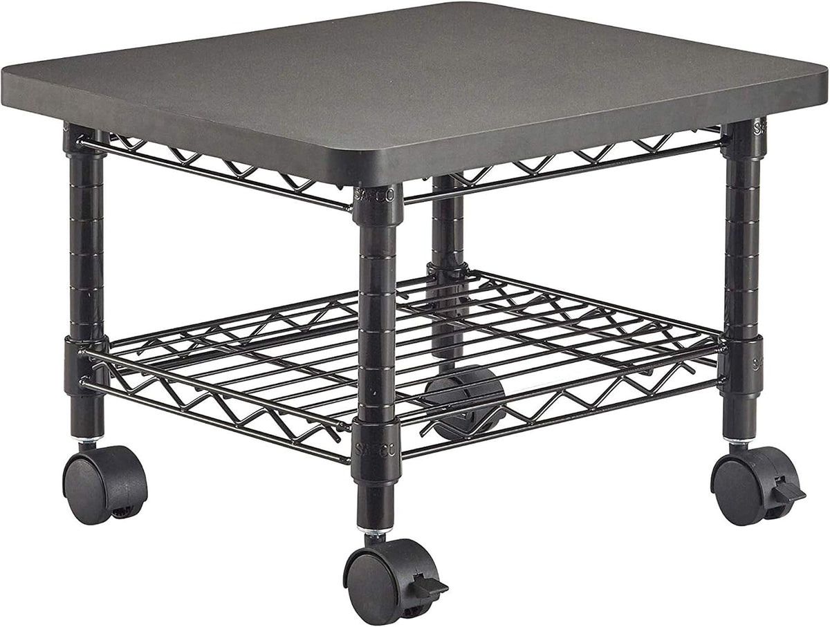 Safco Onyx Rolling Cart Printer Stand, Under-Desk Mobile Utility Table for Ho...