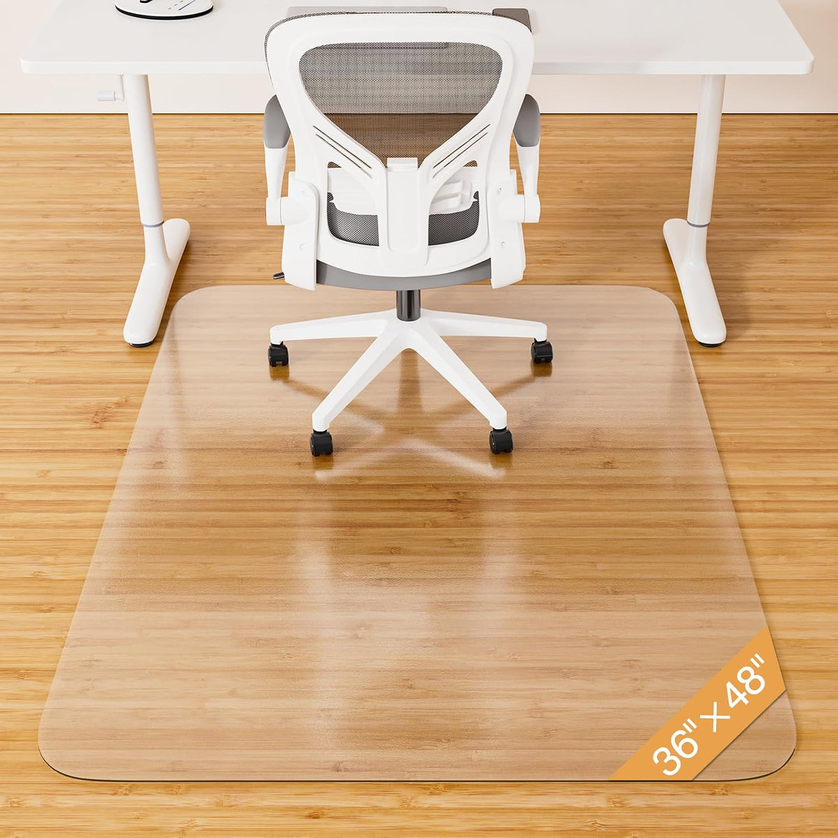 Office Chair Mat for Hardwood Floor, 36" x 48" Clear Plastic