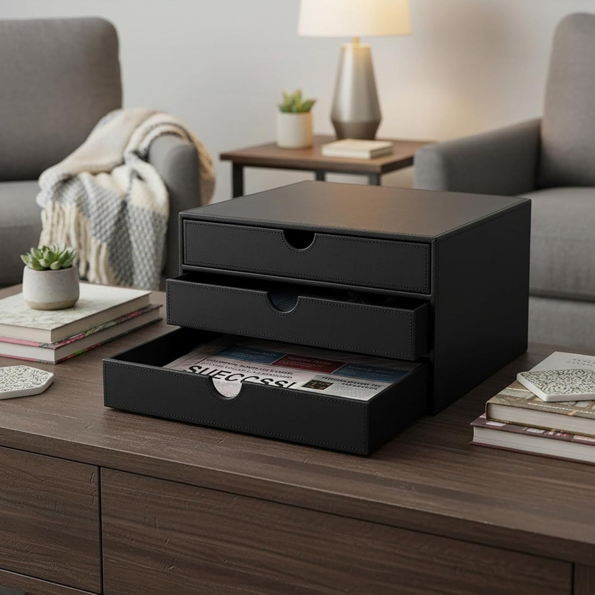 UnionBasic Document Organizer, 3-Drawer File Cabinet Document Storage Box, Of...