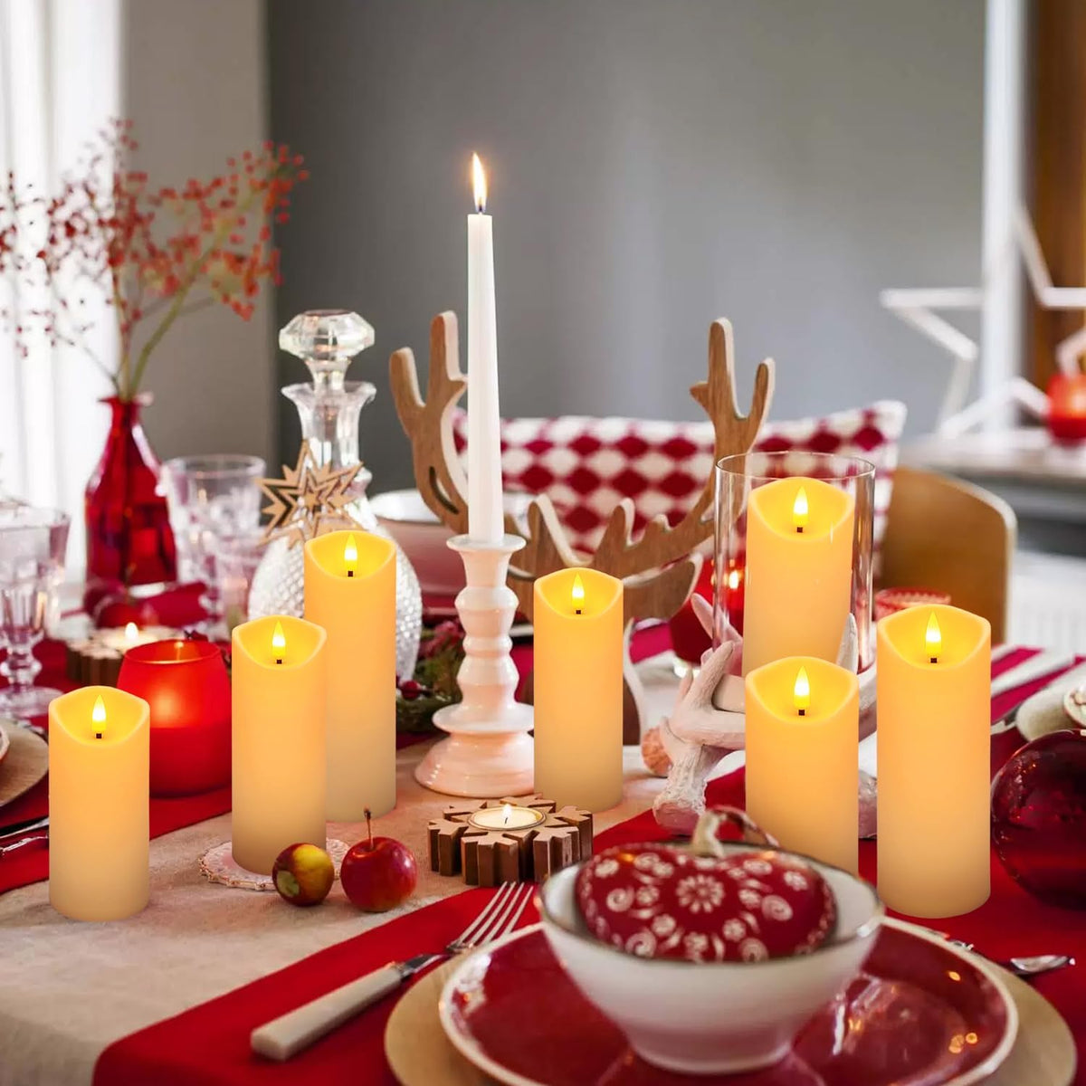 YOROXRG 24 Pack Christmas Decoration Flickering Flameless Candles, Battery Op...
