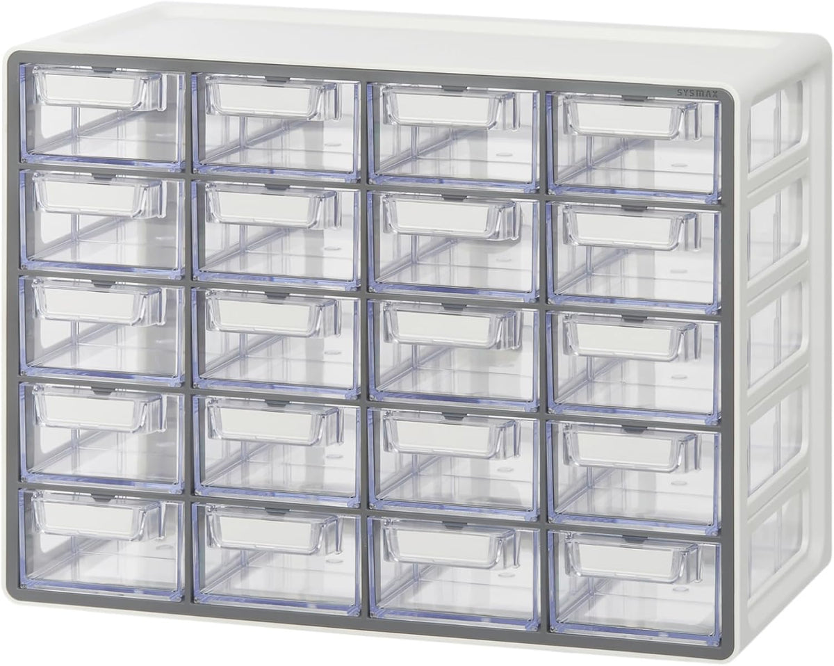 Blue Ginkgo 20-Drawer Storage Cabinet Organizer, Grey, Made in Korea