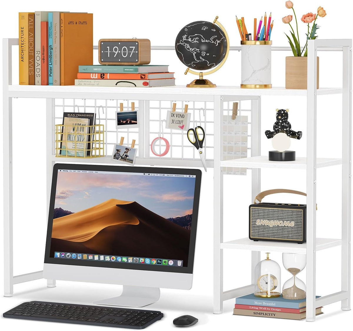 Snughome Desk Shelf, 38.6" Desktop Organizer Shelf, Desk Hutch for Compu...