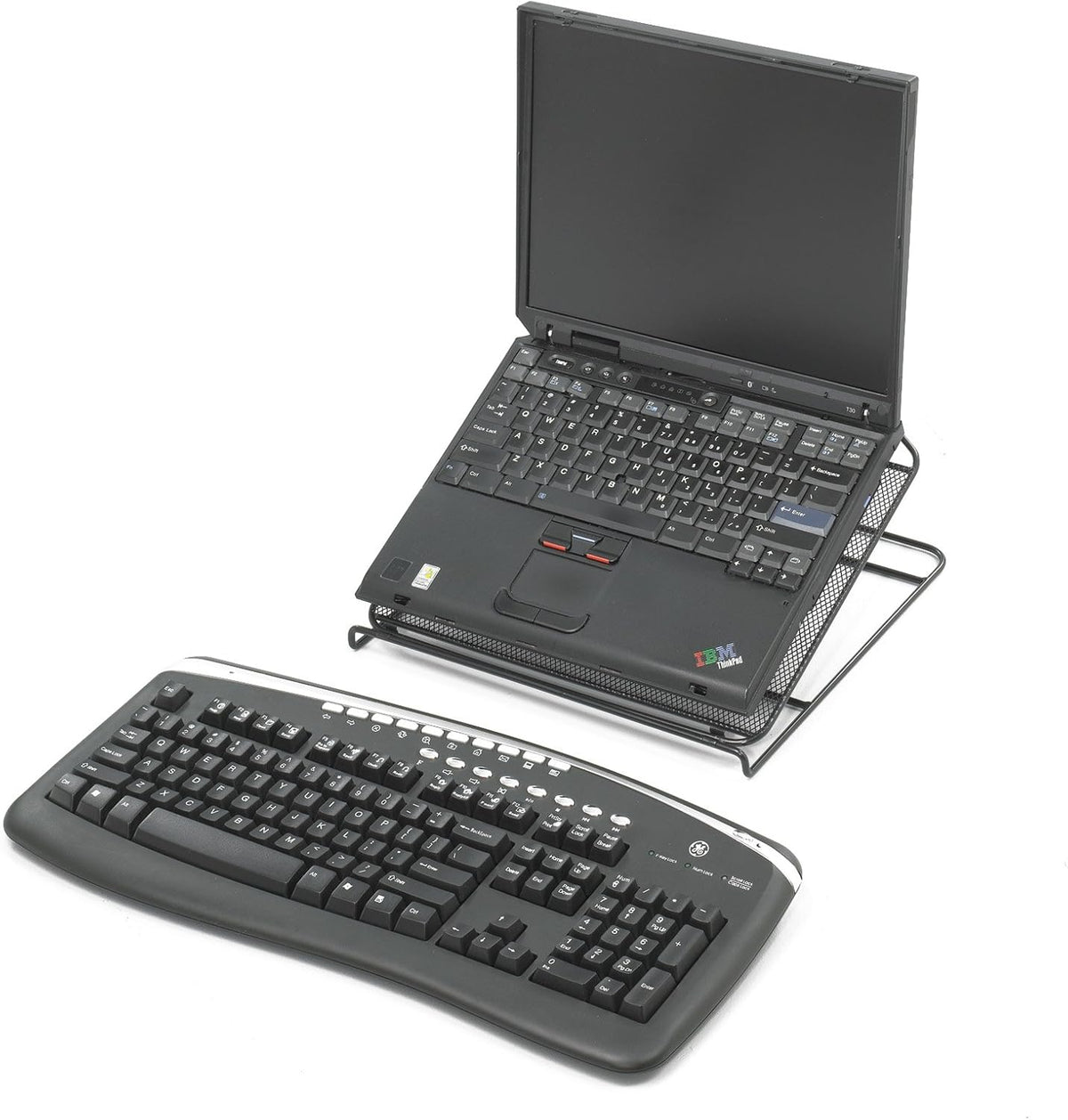 Safco 2161BL Onyx Mesh Adjustable Ventilated Tabletop Laptop Stand, Ergonomic...