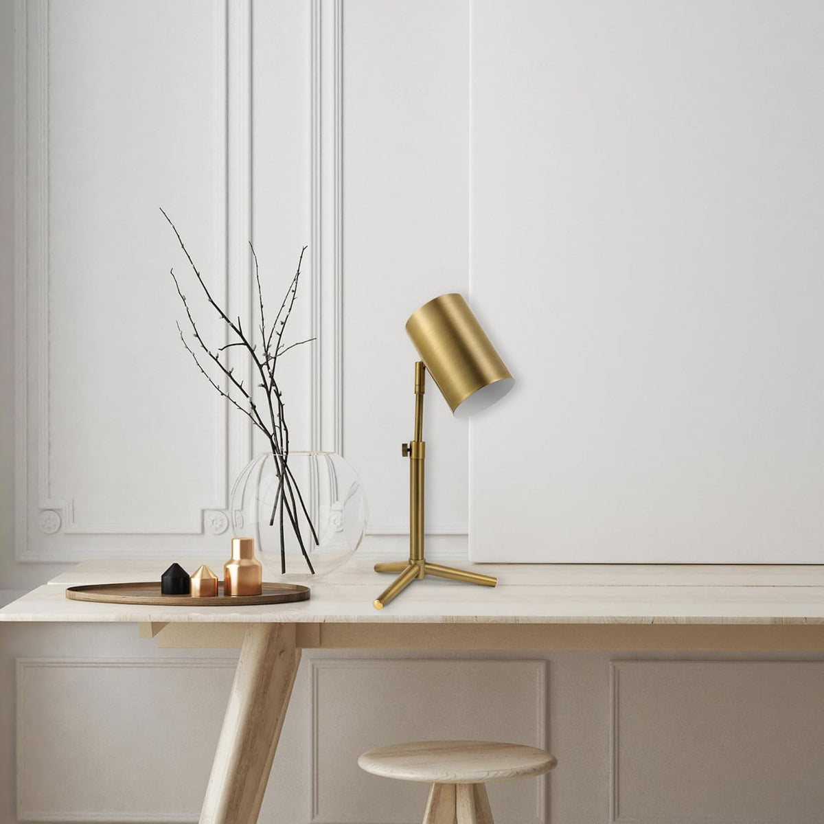 Globe Electric 52097 Pratt 18" Desk Lamp, Matte Brass Finish, Adjustable...
