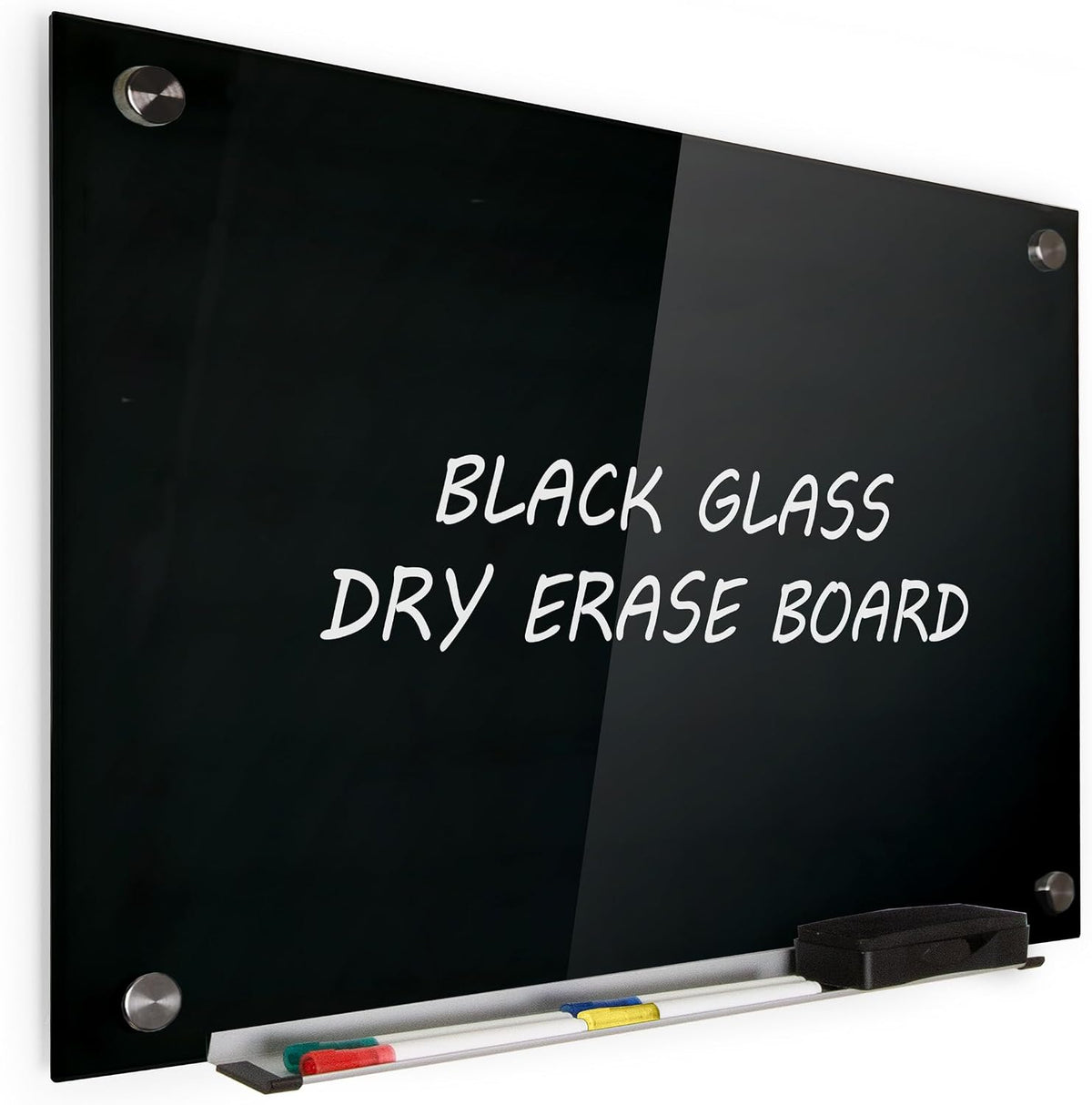 Real Glass Dry Erase Board, 18" x 24", Tempered Glass Surface, Fram...