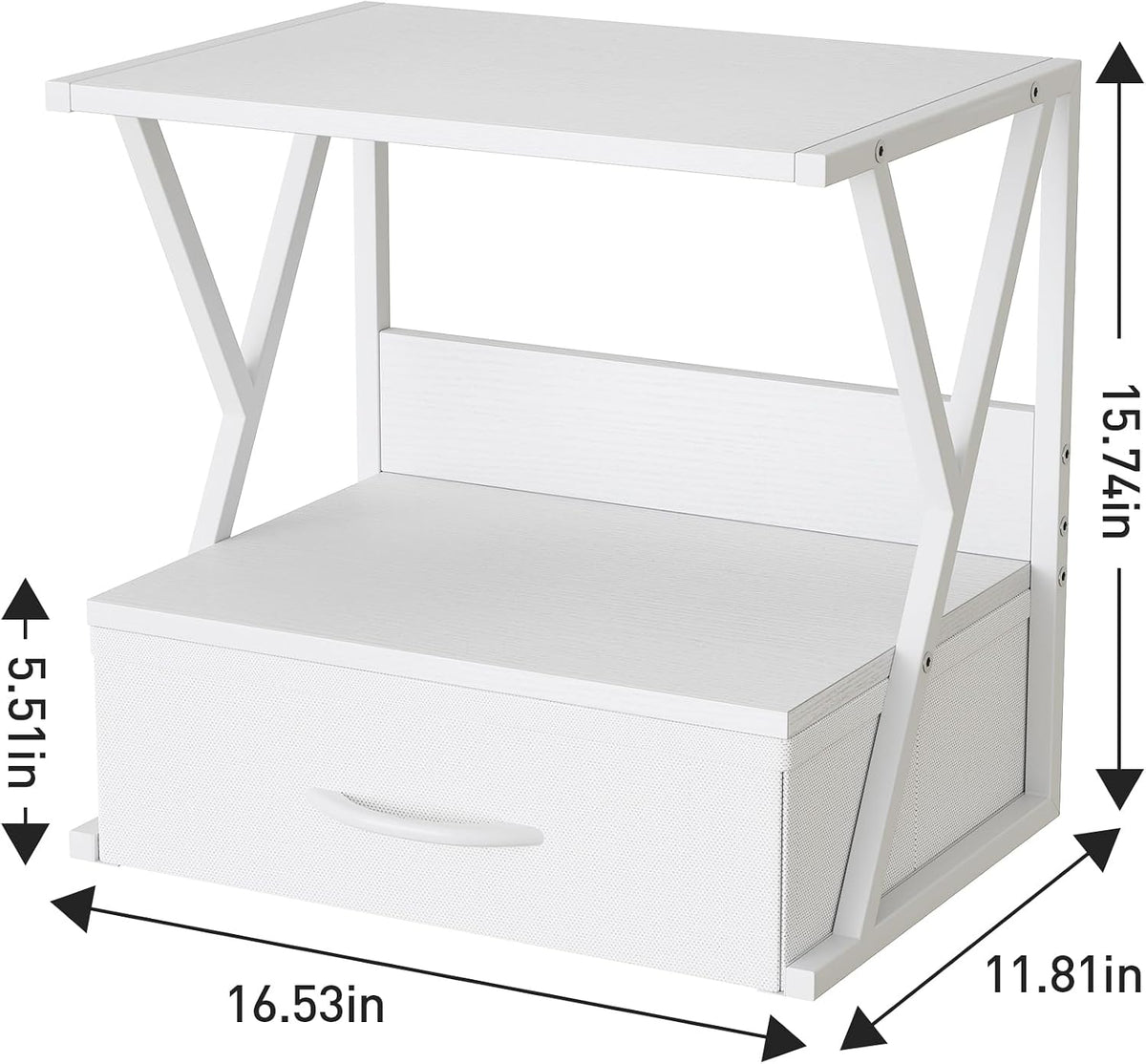 aboxoo Printer Stand for Desk with Storage Drawer, 2 Tier Desktop Or UnderDes...